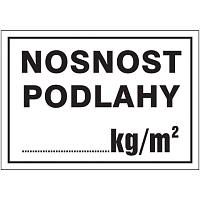 Značka Nosnost podlahy, hliník, 300 × 400 mm